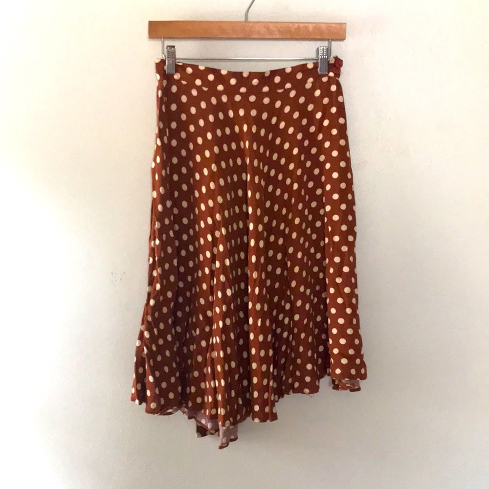 Rust Polka Dot A line skirt XS